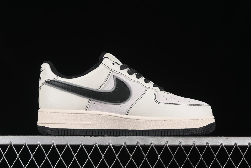 Nike Air Force 1 '07 Low Supreme Collaboration - Beige Grey Pigskin Low-Top Casual Sneakers - XZ6188-018