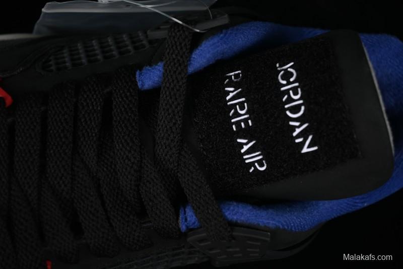 Nike Air Jordan 4 Retro Basketball Shoes in Black, Blue and Neutral Grey - FV5029-003