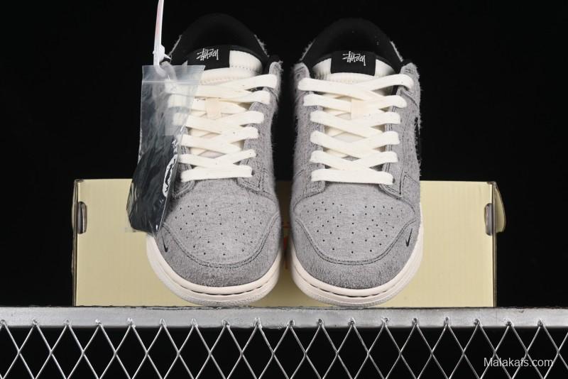 Nike SB Dunk Low Stussy Series - Battle Grey Black Hook Anniversary High-End Custom Low-Top Casual Skate Shoes - MM1089-027