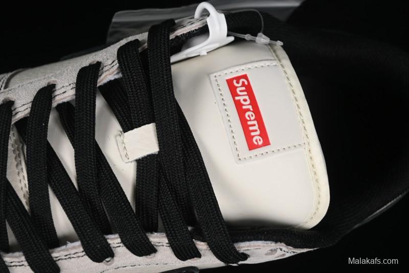 Nike SB Dunk Low SUP Collaboration - Gray White Black Swoosh Anniversary High-End Custom Low-Top Casual Skate Shoes - MM1089-019