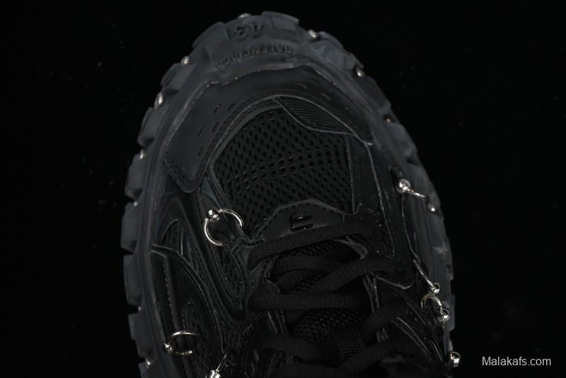 Balenciaga Defender Rubber Platform Sneakers Low-Top Combat Outdoor Shoes with Studded Design and Exaggerated Tire Tread Sole - W2RAG1081
