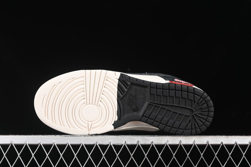 Nike SB Dunk Low SUP Collaboration - Black White Black Swoosh Anniversary Custom Low-Top Casual Skate Shoes - MM1089-020