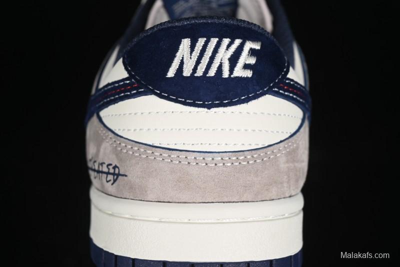Nike SB Dunk Low UN Collaboration - Splatter Navy Swoosh Anniversary Custom Low-Top Casual Skate Shoes - DJ2024-041