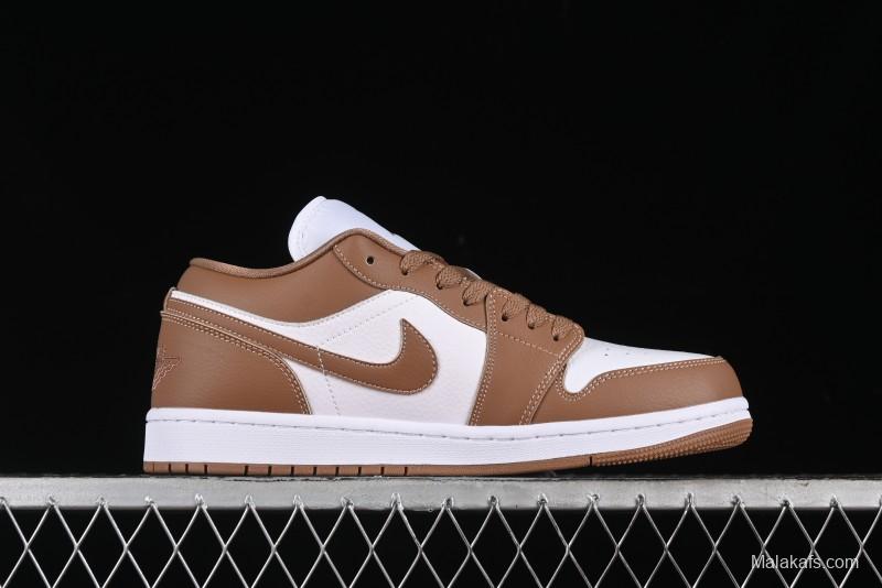 Nike Air Jordan 1 Low AJ1 White Tan Low-Top Casual Sneakers - DC0774-202