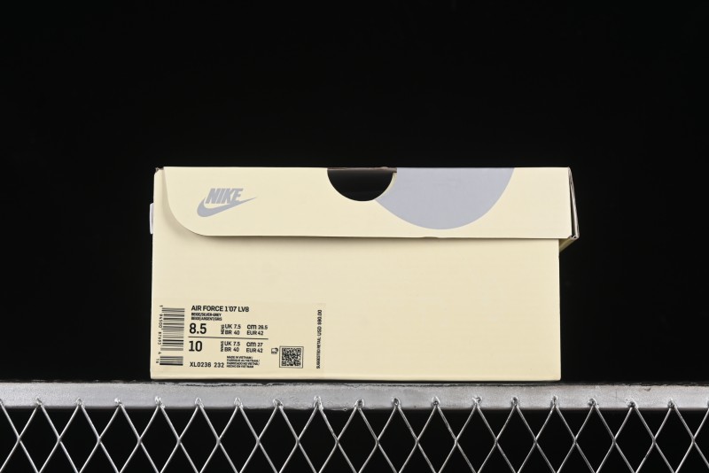 Nike Air Force 1 '07 Mid Casual Sneakers in Light Grey with 3M Reflective Details and Crystal Outsole - XL0236-232