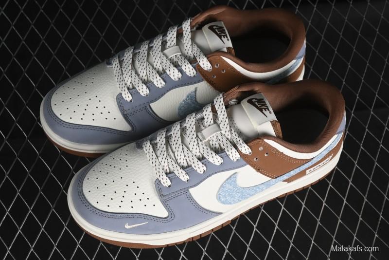 Nike SB Dunk Low Levi's Collaboration - White Grey Brown Anniversary Customized Low-Top Casual Sneakers - JH8310-958