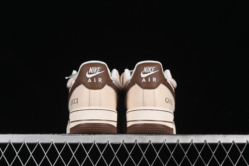 Nike Air Force 1 '07 Low Gucci Collaboration - Brown Coffee Drawstring Low-Top Casual Sneakers - SJ1198-400
