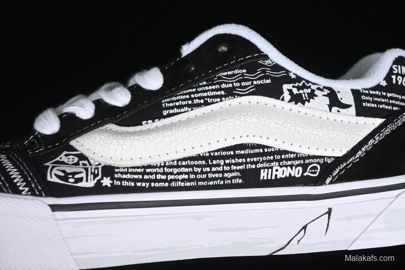 Vans HIRONO x Vans Knu Skool Bubble Mart Xiao Ye Graffiti Low-Top Casual Skate Shoes - VN0009QWFGI