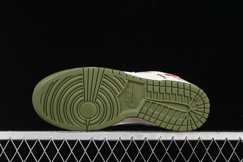 Nike SB Dunk Low Supreme The North Face Collaboration - Beige Green Reflective Swoosh Anniversary Custom Edition Low-Top Casual Skate Shoes - XX2025-638