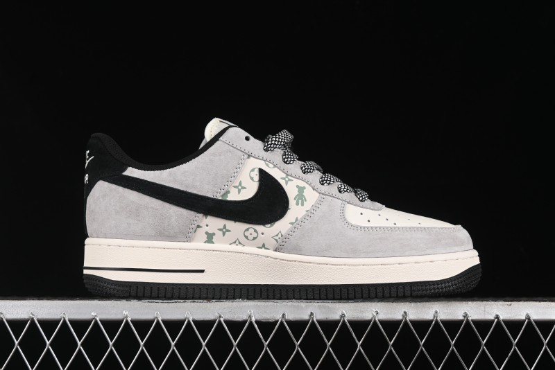 Nike Air Force 1 '07 Low Violent Bear Collaboration - Grey Black Print Low-Top Casual Sneakers - SJ9188-002