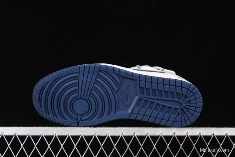 Nike Air Jordan 1 Low AJ1 Bape Collaboration - Grey Blue Retro Basketball Shoes with Custom Laces - SJ9950-019