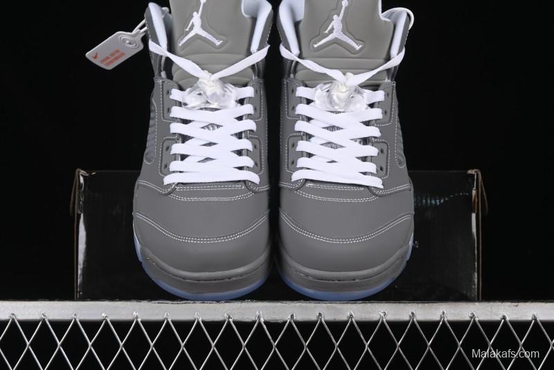 Nike Air Jordan 5 Retro Basketball Shoes with Grey Wolf Colorway - 136027-005