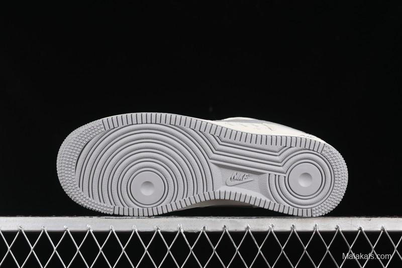 Nike Air Force 1 '07 Low Stussy Collaboration - Brushed Grey Low-Top Casual Sneakers - XZ3328-005
