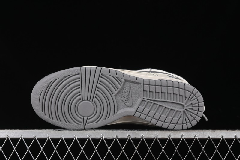 Nike SB Dunk Low Stussy Bandana Grey Check Anniversary Custom Low-Top Casual Skate Shoes - SJ2068-310