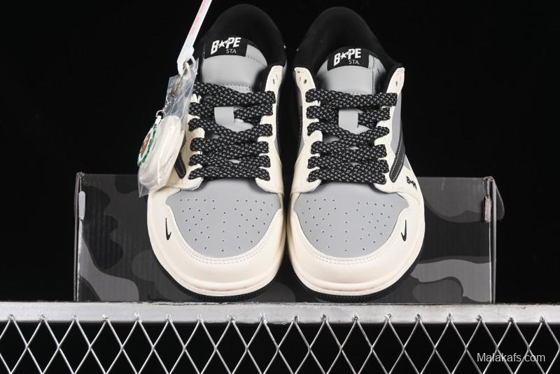 Nike Travis Scott x Fragment Design x Air Jordan 1 Low OG SP AJ1 Bape Collaboration - BB6511-626