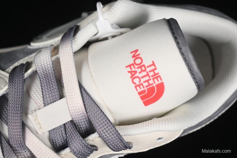 Nike Air Jordan 1 Low AJ1 The North Face Collaboration - Off White Grey Silver Trim Retro Basketball Shoes - SJ9950-039