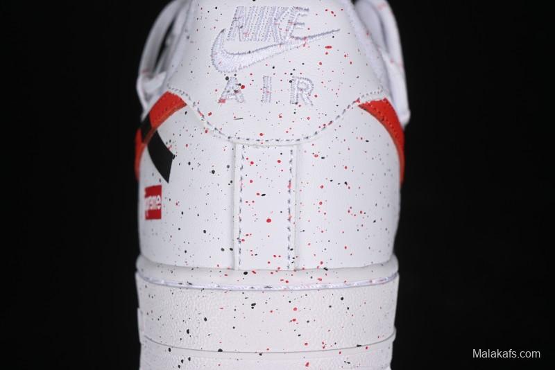 Supreme x Nike Air Force 1 '07 Low Casual Sneakers with Broken Swoosh and Anime-Inspired Spray Paint Design - CU9225-101