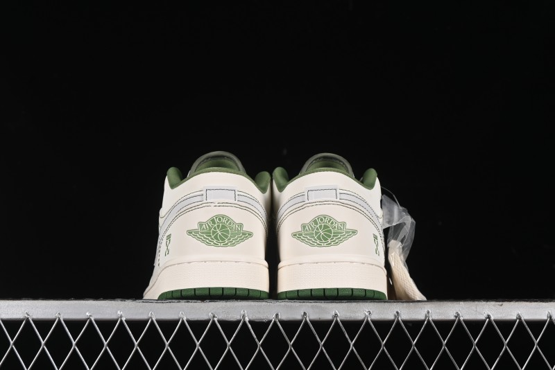 Nike Air Jordan 1 Low OFF-WHITE Collaboration - Retro Basketball Shoes with Beige Green Stitching - CF3688-021