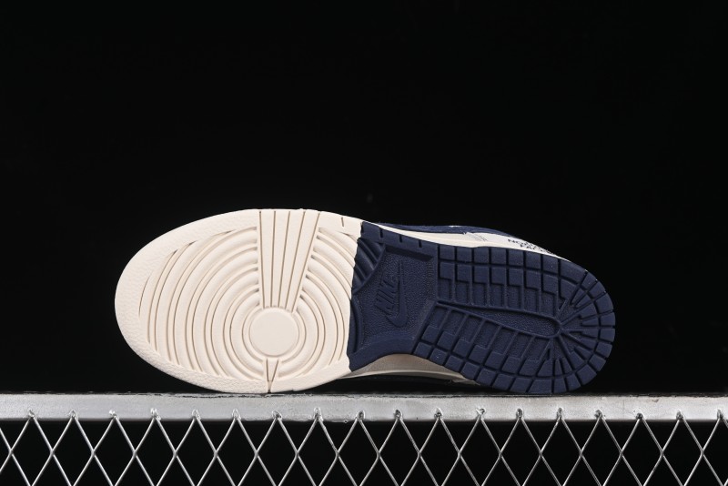 Nike SB Dunk Low The North Face Collaboration - Grey Pigskin Navy Swoosh Anniversary Custom Low-Top Casual Skate Shoes - SJ1089-012