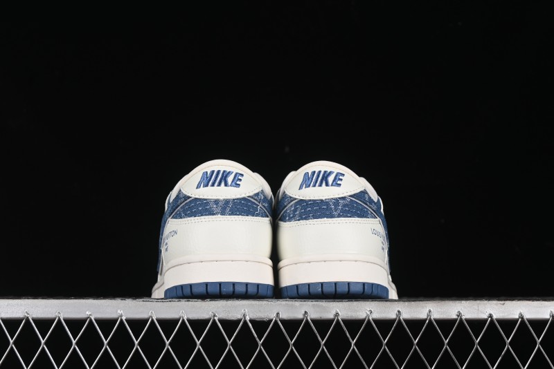 Nike SB Dunk Low LV Collaboration - Light Blue Denim Hook Anniversary High-End Custom Low-Top Casual Skate Shoes - JH8310-955