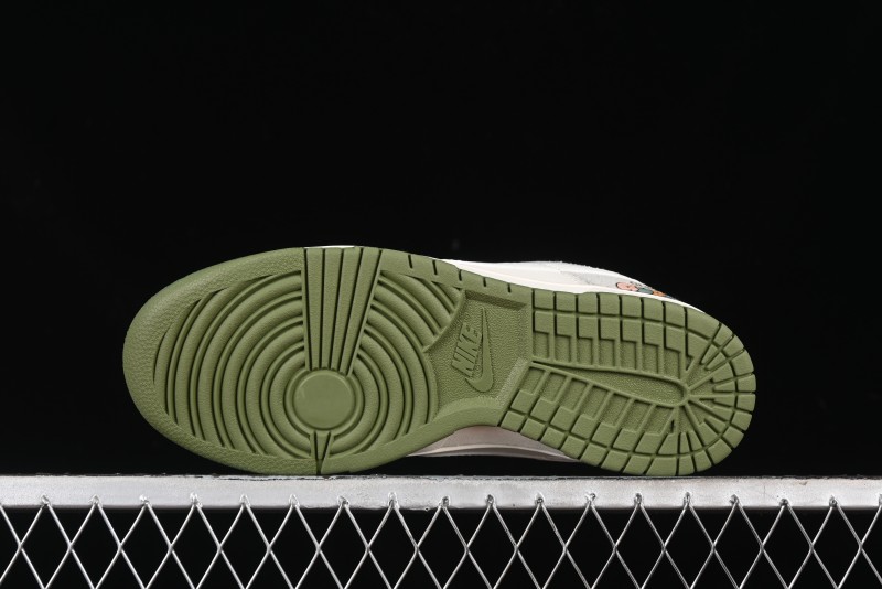 Nike SB Dunk Low Gucci Collaboration - Smoke Green Anniversary High-End Custom Low-Top Casual Skate Shoes - XX2025-389