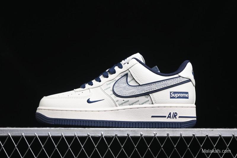 Nike Air Force 1 '07 Low Supreme Collaboration - Light Blue Shadow Swoosh Casual Sneakers - XZ6188-989