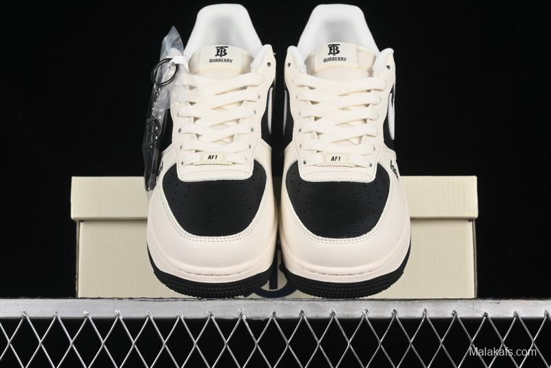 Nike Air Force 1 '07 Low Burberry Collaboration - Black White Patchwork Casual Sneakers - BB8588-227