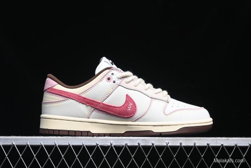 Nike Dunk Low Retro Casual Sneakers in Brown and Sail with Panda Mischief Skyline Theme - DD1503-124