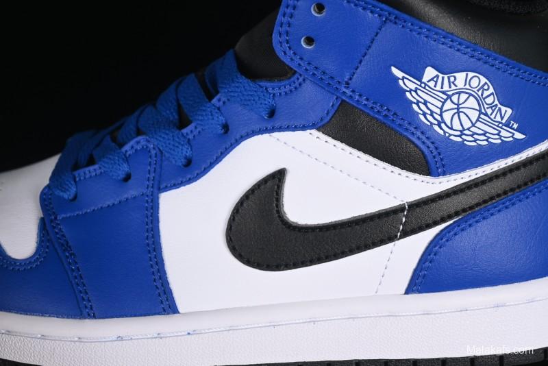 Nike Air Jordan 1 Mid AJ1 Basketball Shoes White Blue - DQ8423-402