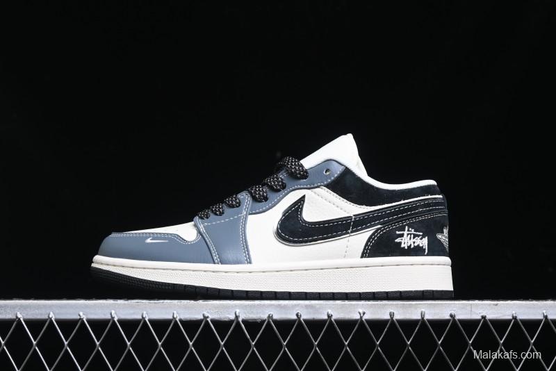 Nike Air Jordan 1 Low Stussy Collaboration Retro Basketball Shoes - XX3318-505