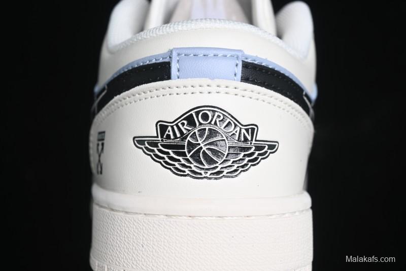 Nike Air Jordan 1 Low AJ1 OF Collaboration - Customized Retro Basketball Shoes with 3D Buttons - DM9188-001