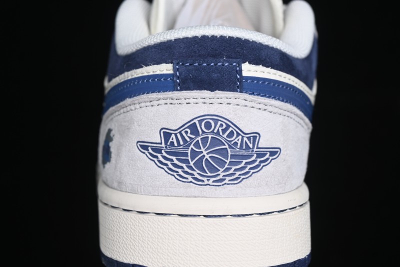 Nike Air Jordan 1 Low AJ1 The North Face Collaboration - Custom High-End Retro Basketball Shoes with Blue Swoosh - DM9188-010