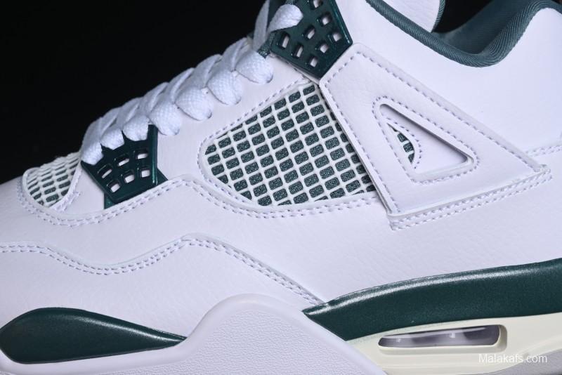 Nike Air Jordan 4 Retro Sneakers in White, Oxidized Green and Neutral Grey - AQ8138-103