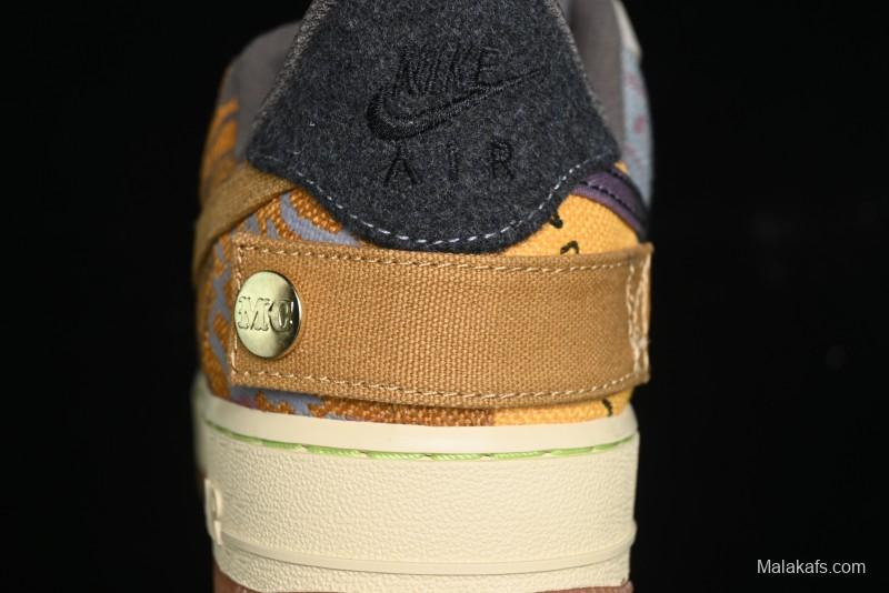 Nike Travis Scott x Air Force 1 Low Casual Sneakers with Full-Length Air Cushion - CN2405-900