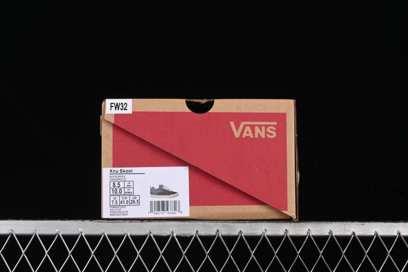Vans Knu Skool Carbon Grey Black Green Low Top Retro Casual Vulcanized Sneakers - VN000D6CCI2