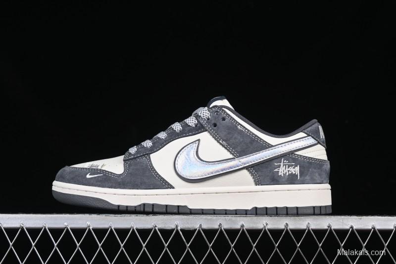 Nike SB Dunk Low Stussy Collaboration Embroidered Swoosh Anniversary Custom Low-Top Casual Sneakers - DM6868-036
