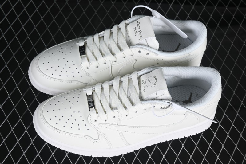 Nike Travis Scott x Air Jordan Low OG SP AJ1 Retro Sneakers in Pure White - TD1228-111