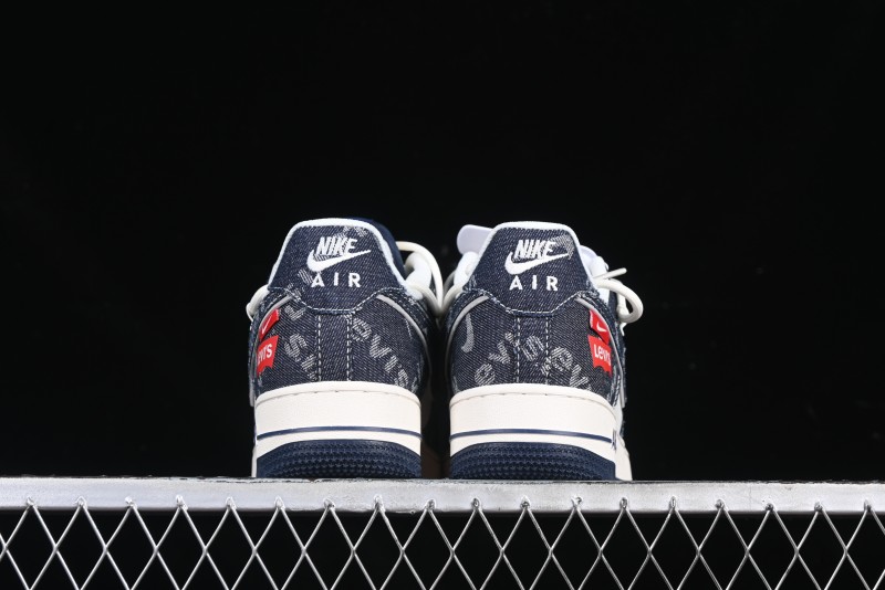 Nike Air Force 1 '07 Low Levi's Collaboration Light Blue Denim Drawstring Casual Sneakers - SJ1198-900