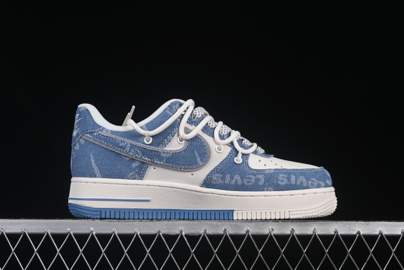 Nike Air Force 1 '07 Low Levi's Denim Patchwork Lace-Up Casual Sneakers - SJ1198-001