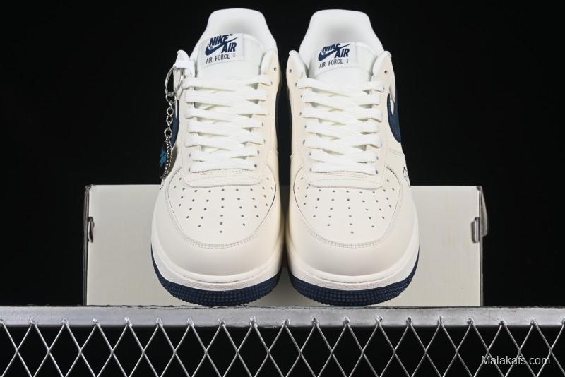 Nike Air Force 1 '07 Low Stussy Supreme Collaboration Checkerboard Beige Low-Top Casual Sneakers - DF0188-037