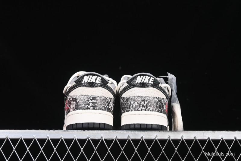 Nike SB Dunk Low Year of the Snake Series Strap Black Swoosh Custom High-End Low-Top Casual Skate Shoes - YX5066-273