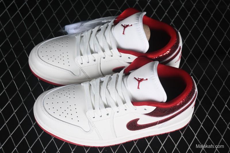 Nike Air Jordan 1 Low AJ1 White Red Casual Sneakers - HJ9338-106