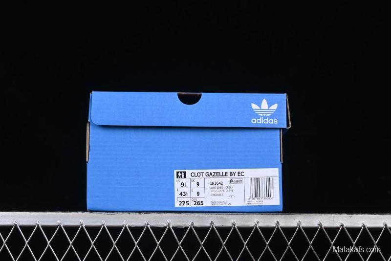 Adidas Clot x Originals Gazelle Indoor Retro Casual Slip-Resistant Wear-Resistant Low-Top Sneakers - IH3642