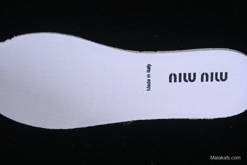 Miu Miu Suede Round Toe Lace-Up Low Top Women's Casual Shoes - 99D4