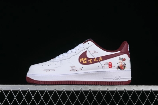 Nike Air Force 1 '07 Low "Nezha" 2D Hand-Painted Doodle Casual Sneakers with Full-Length Air Cushion - FV5988-105