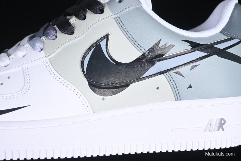 Nike Air Force 1 '07 Low Hand-Painted Broken Hook Casual Sneakers - CV2288-011