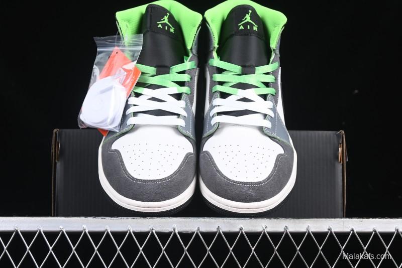 Nike Air Jordan 1 Mid Basketball Shoes in White Grey Brown Casa 93 Colorway - HQ3829-001