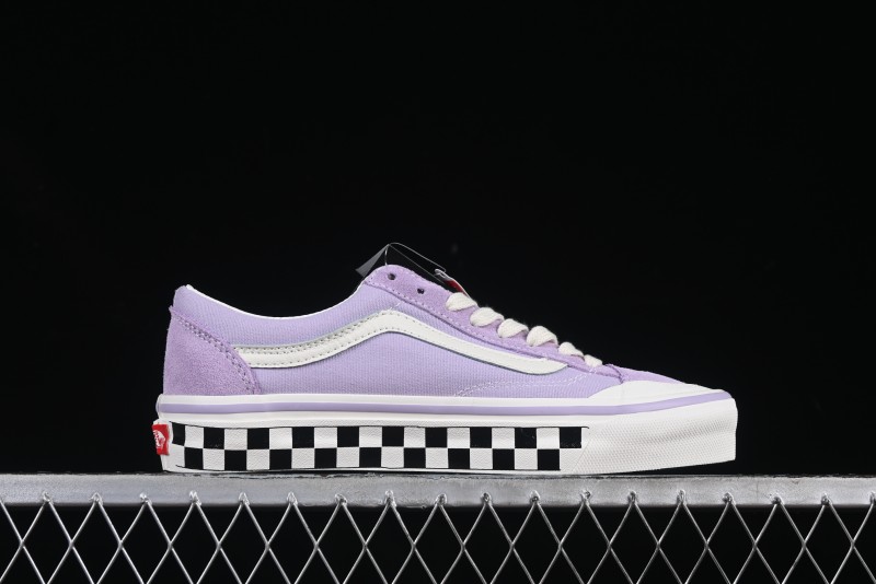 Vans Old Skool Reissue 136 Purple Checkerboard Retro Canvas Shoes - VN000MT6E3N