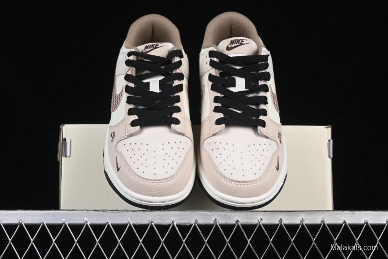 Nike SB Dunk Low Dior Collaboration Cream Coffee Floral Swoosh Anniversary Custom Low-Top Casual Sneakers - DJ2024-097