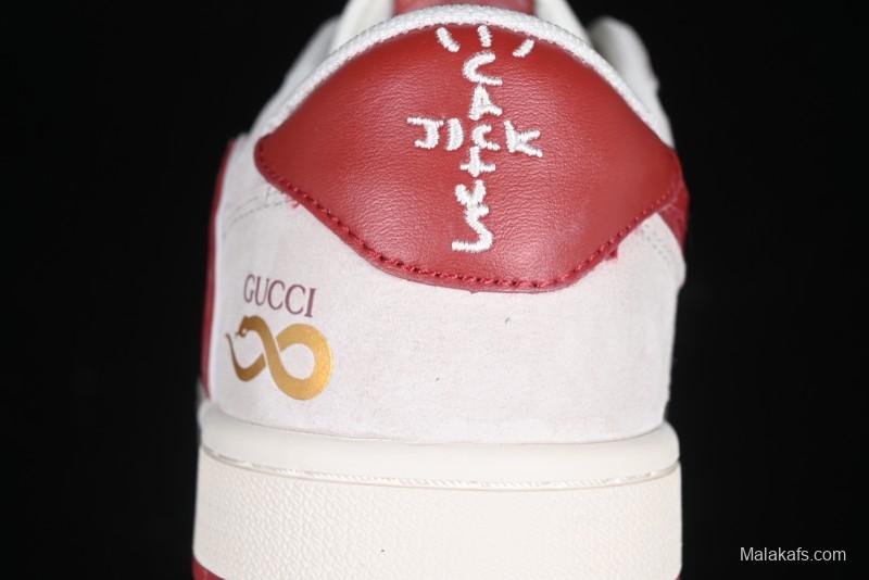 Nike Travis Scott x Fragment Design x Air Jordan 1 Low OG SP AJ1 Retro Sneakers with Reverse Swoosh - XZ6188-056